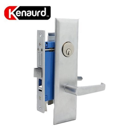 Kenaurd Kenaurd: Mortise Lockset Silver (w/ Lever) - SC1 - 2-3/4" Backset - BIGGER-LH KMLWL234-SS-SC1-LH